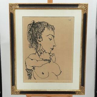 Litho Pablo Picasso, Buste de femme à la queue de: Jacqueline