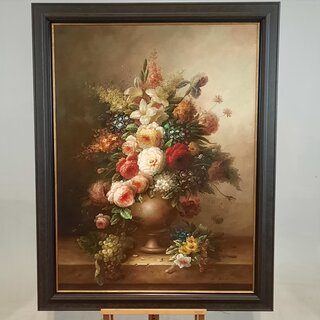 Schilderij A. Jordin, Stilleven met bloemen