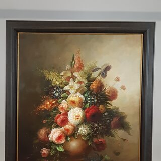 Schilderij A. Jordin, Stilleven met bloemen