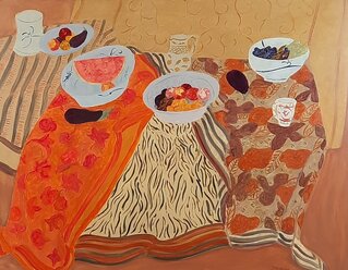 Olieverf schilderij op doek Pierre Boncompain, Stilleven met fruit