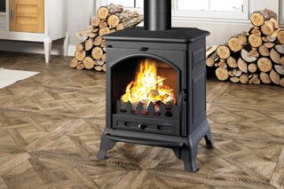 Vrijstaande houthaard front 9 KW Bronpi, Ordessa, Antraciet