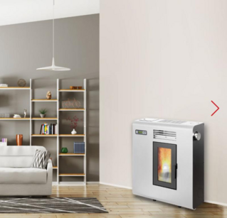 Vrijstaande pellethaard 9 kW ESAUR 9, wit