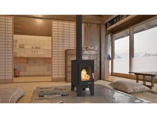 Vrijstaande houthaard front 6,5 KW Boreal, ECO 100, zwart