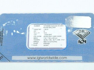 Diamant - 1.50 karaat echte diamant (gecertificeerd)