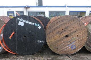 10x Kabelhaspel met glasvezel beschermbuis Microfocus
