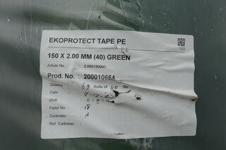Ca. 126 rol a 40 meter Kabel afdekband Ekoprotect tape PE, 150 x 2.00