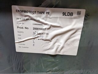 Ca. 288x rol a 40 meter Kabel afdekband Ekoprotect tape PE, 250 x 2.00