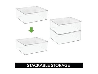 1x mDesign Bureau-organizer – Set van 8 Stapelbare Kunststof Opbergdoz