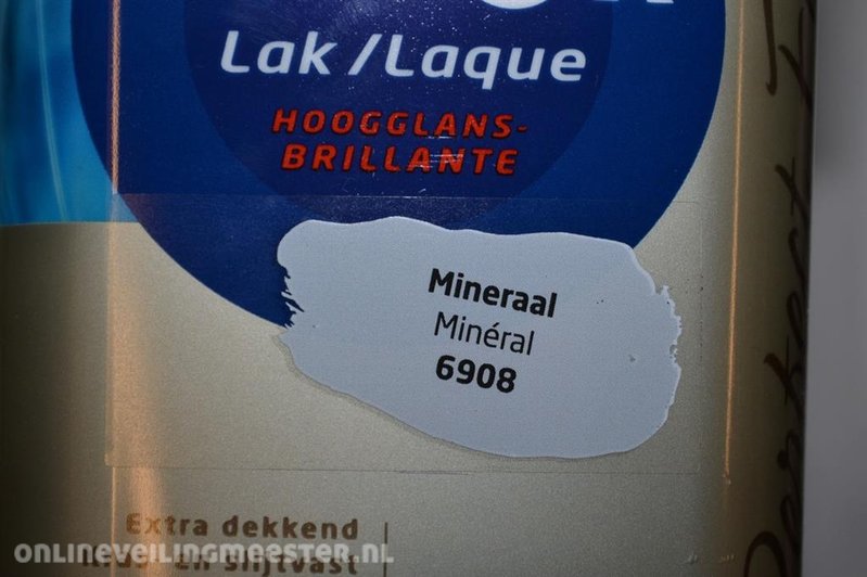 kubus Aanzetten Lam Ca. 10x Verf Histor Acryl lak, kleur mineraal, hoogglans, inhoud 0,75 liter  per blik » Onlineauctionmaster.com