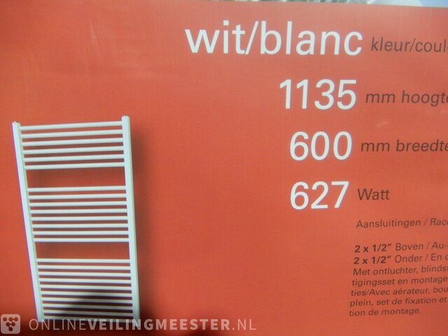 nieuws Verplicht delicatesse Handoekradiator Plieger, Quadro, Wit, 1135h x 600b mm »  Onlineveilingmeester.nl