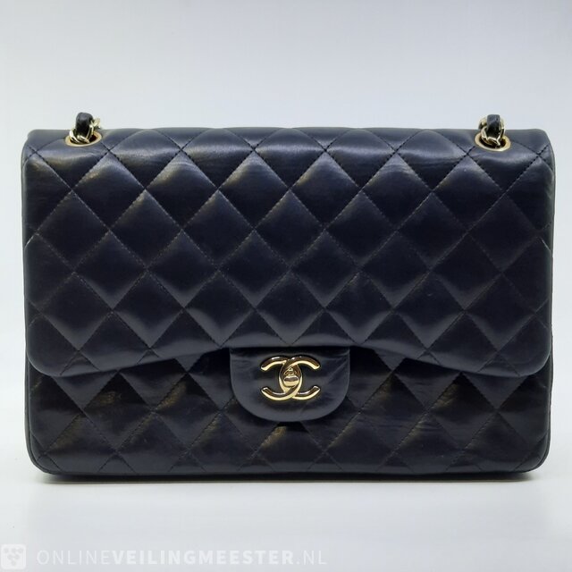 Sold at Auction: Chanel Classic Double Flap Shoulder Bag, in navy