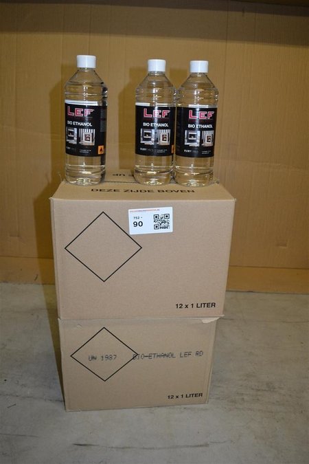 Ca. 27x Fles Bio ethanol Lef, a liter Onlineauctionmaster.com