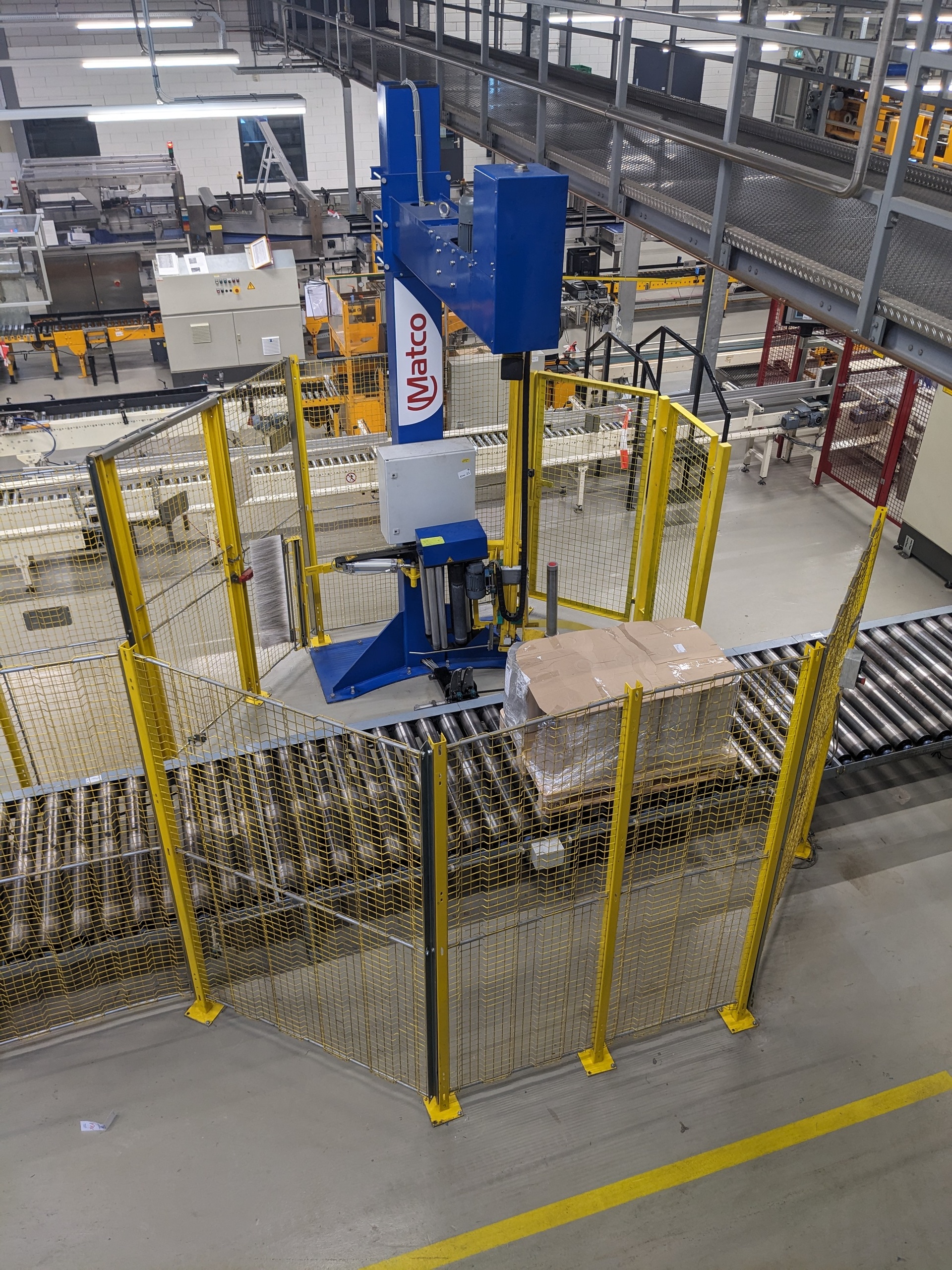 Automatische foliewikkelaar, Matco, A-900-AW, geel / blauw, 2006