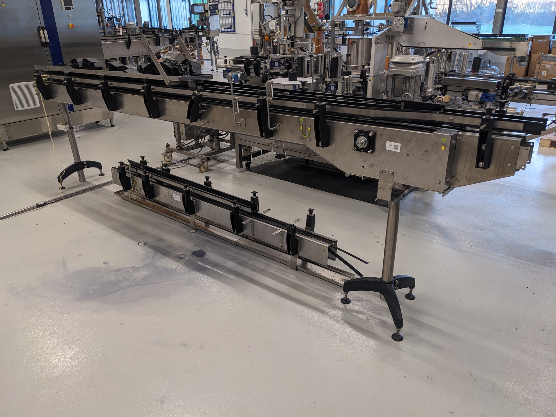 6,5 Meter flessen transportbaan met wissel, Polyketting, Movex 82mm, z