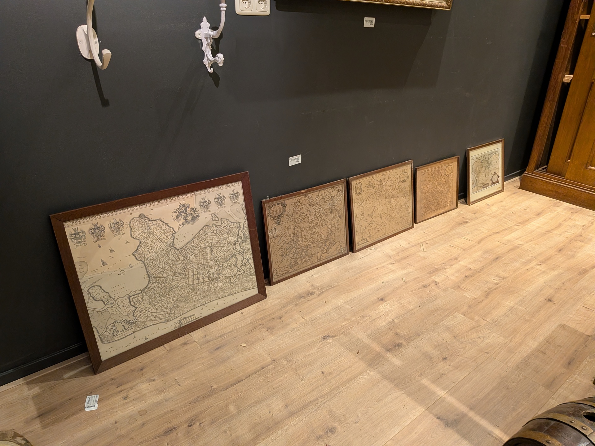 5x Diverse landkaart in lijst