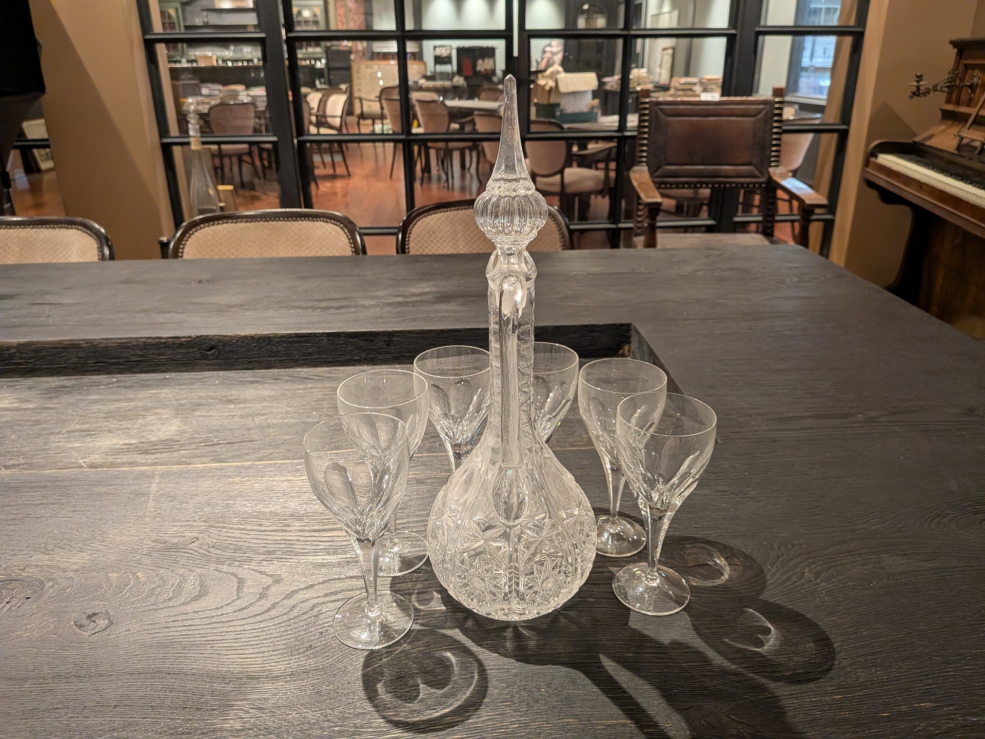 Karaf met 6x kristal glas