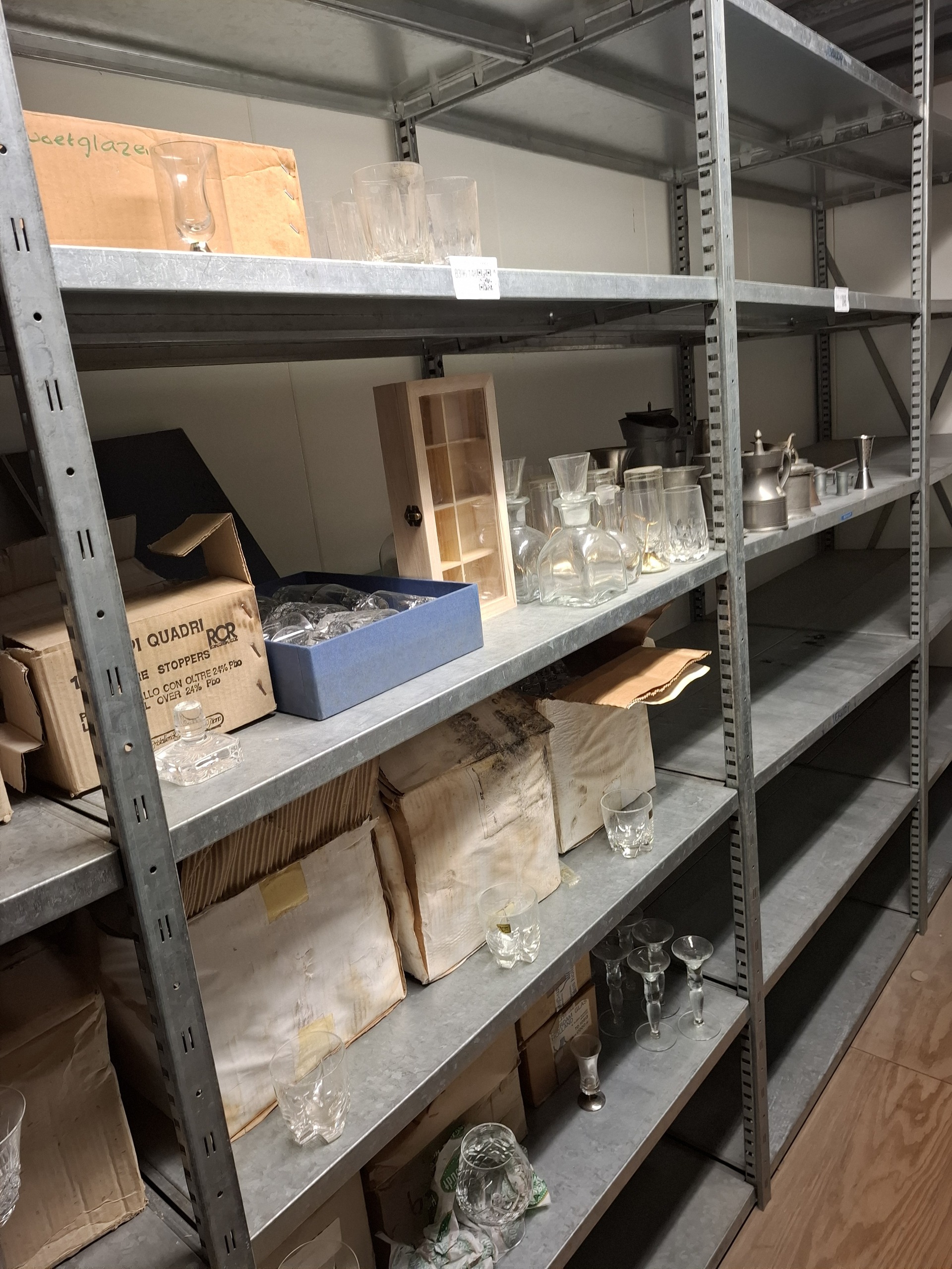 Partij glas en kristal glaswerk