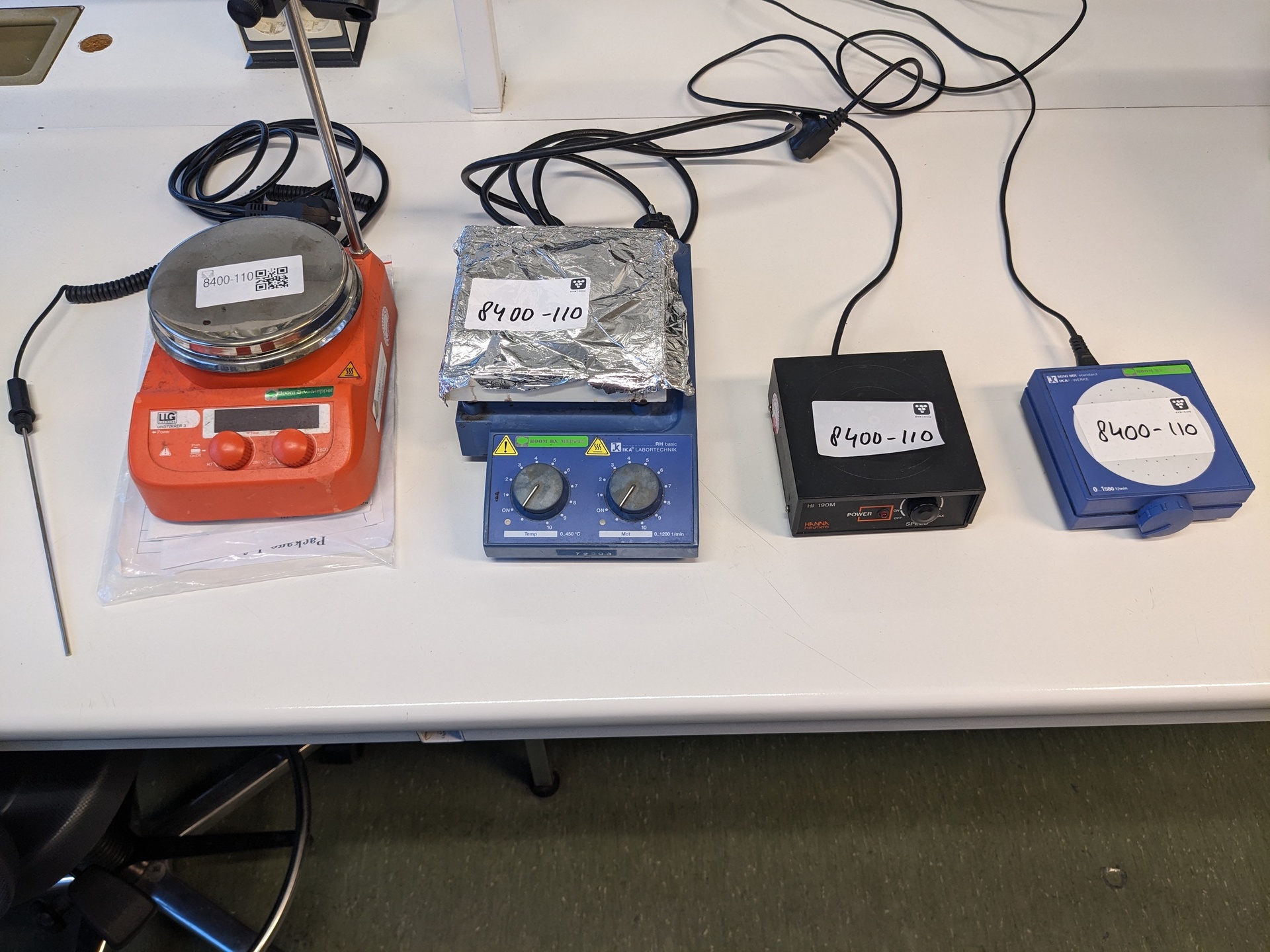 4x magneet roerder, LLG, IKA, Hanna