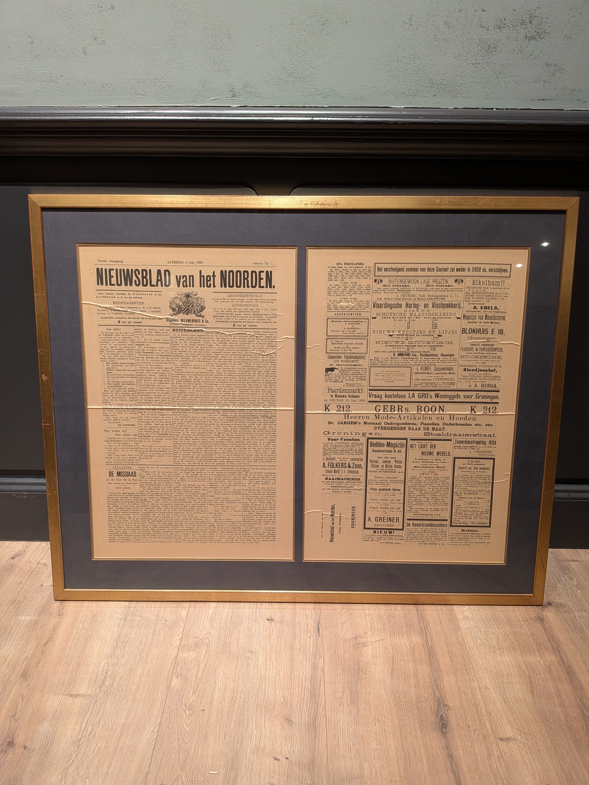 Krantenpagina Nieuwsblad van het Noorden zaterdag 2 Juni 1888