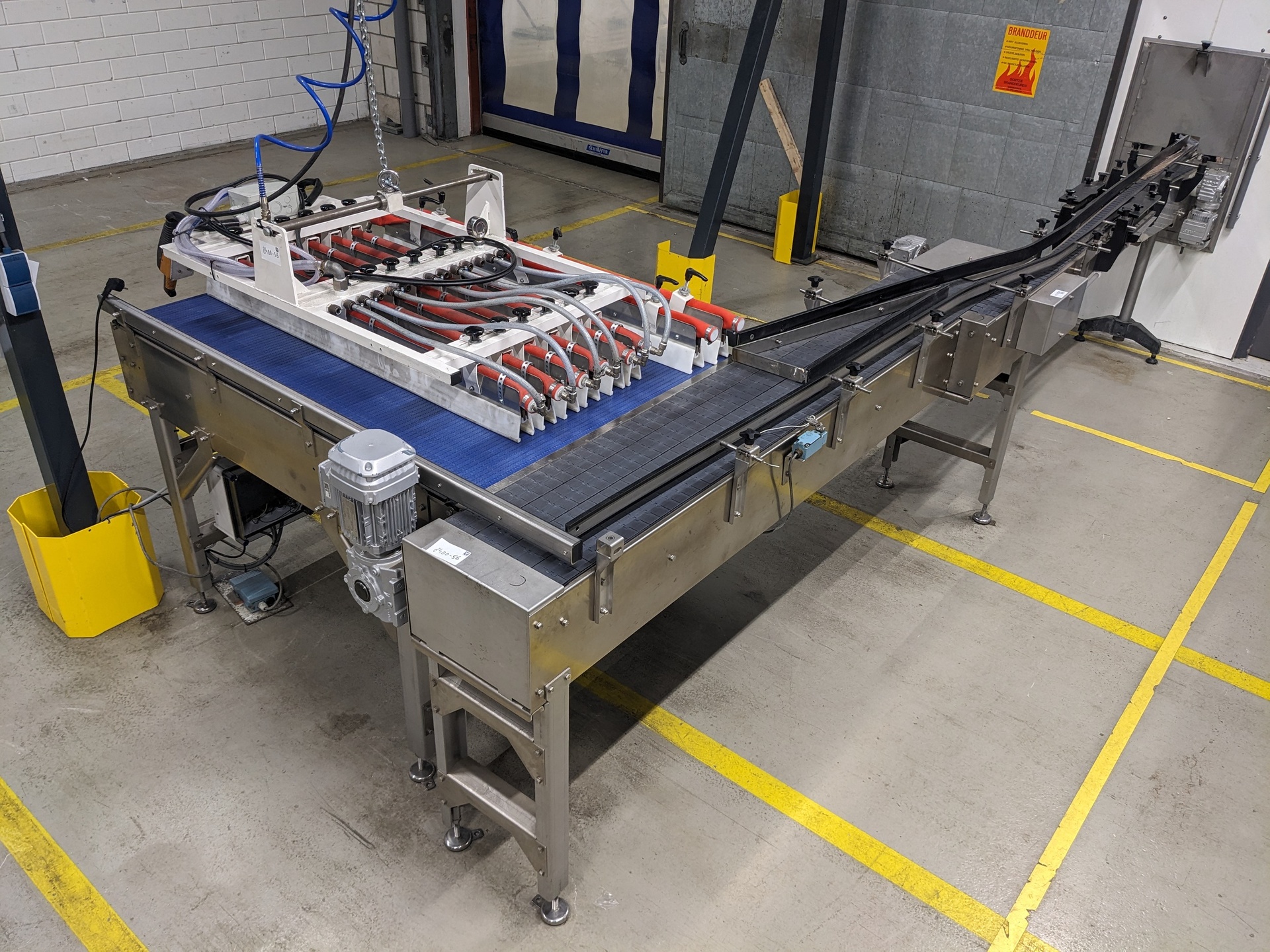 Opzet tafel met transportbaan, Polyketting, GB M01-05, blauw, 2022