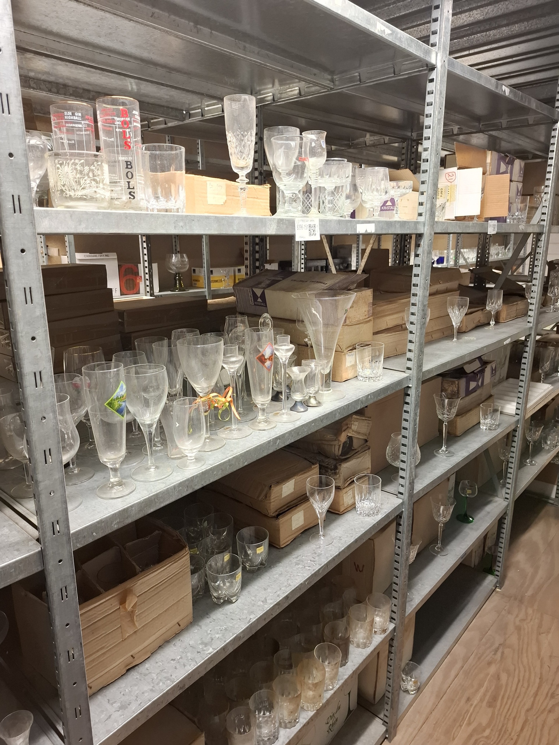 Partij glas en kristal glaswerk