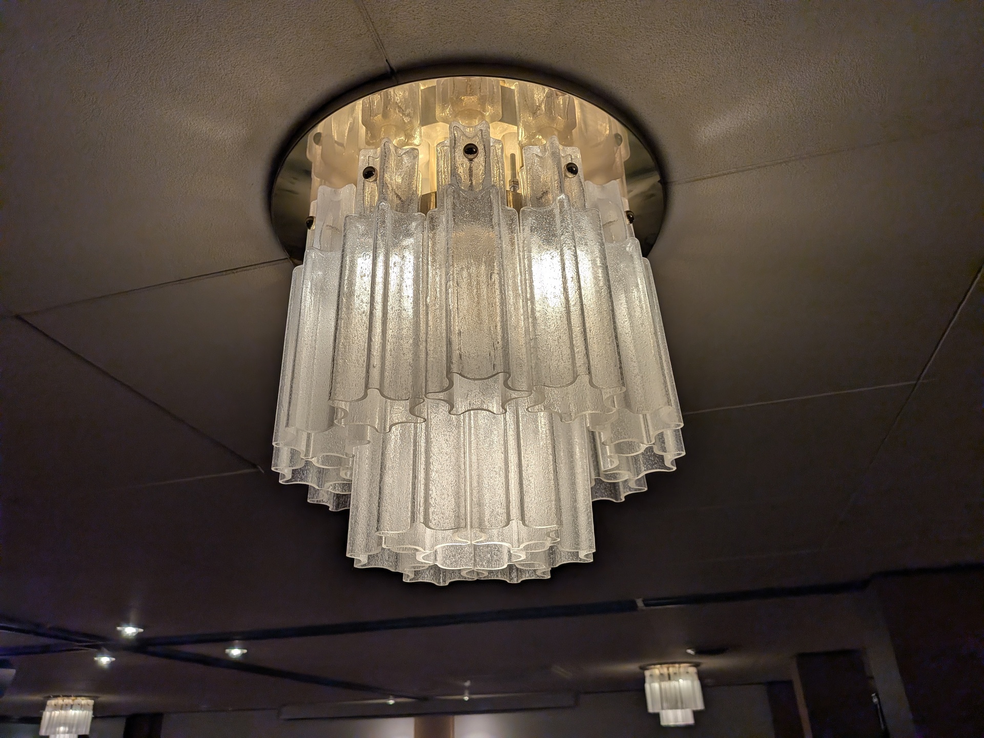 4x  Vintage plafondlamp, Glashutte, eind 20e eeuw