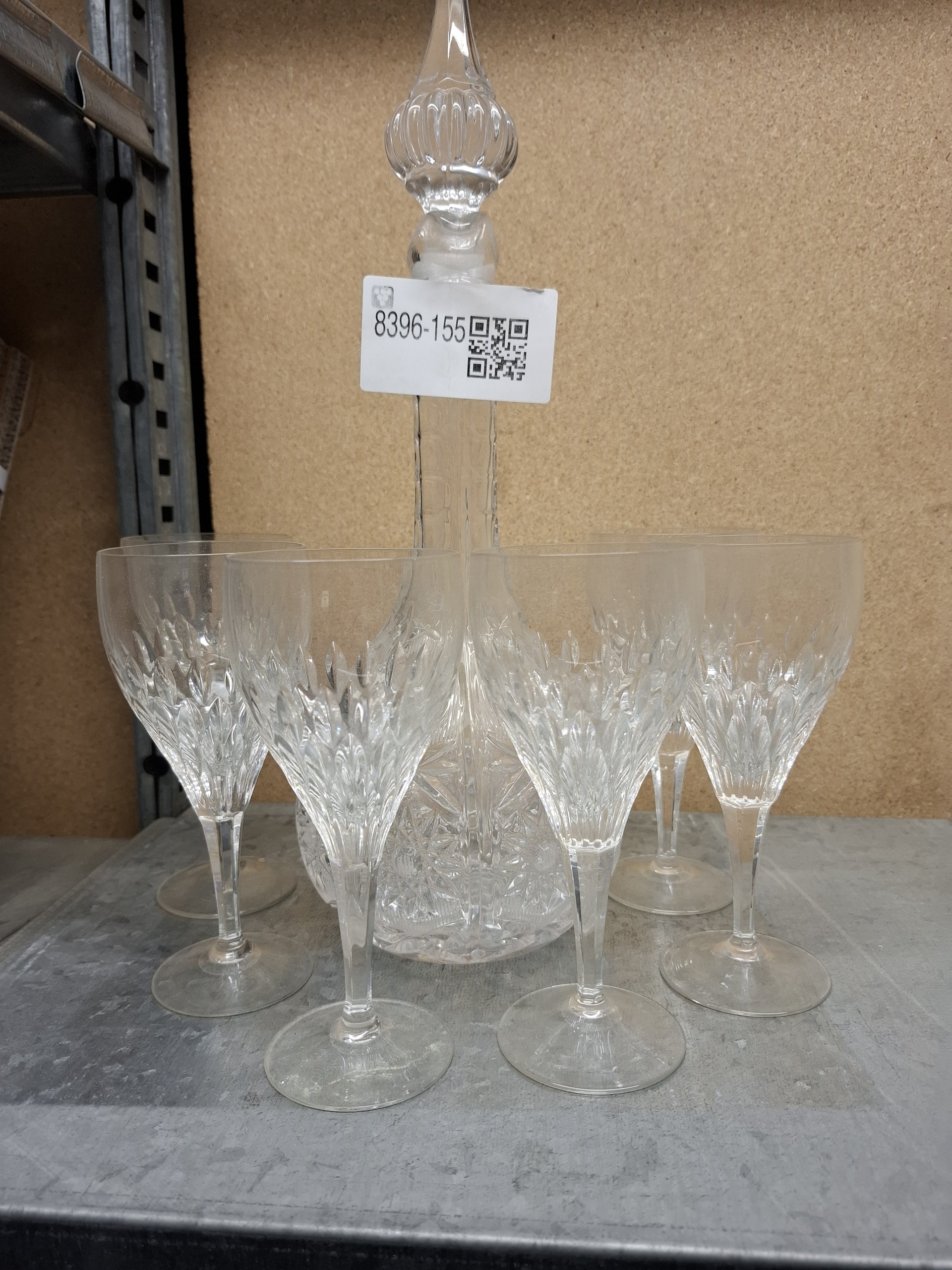 Karaf met 6x kristal glas