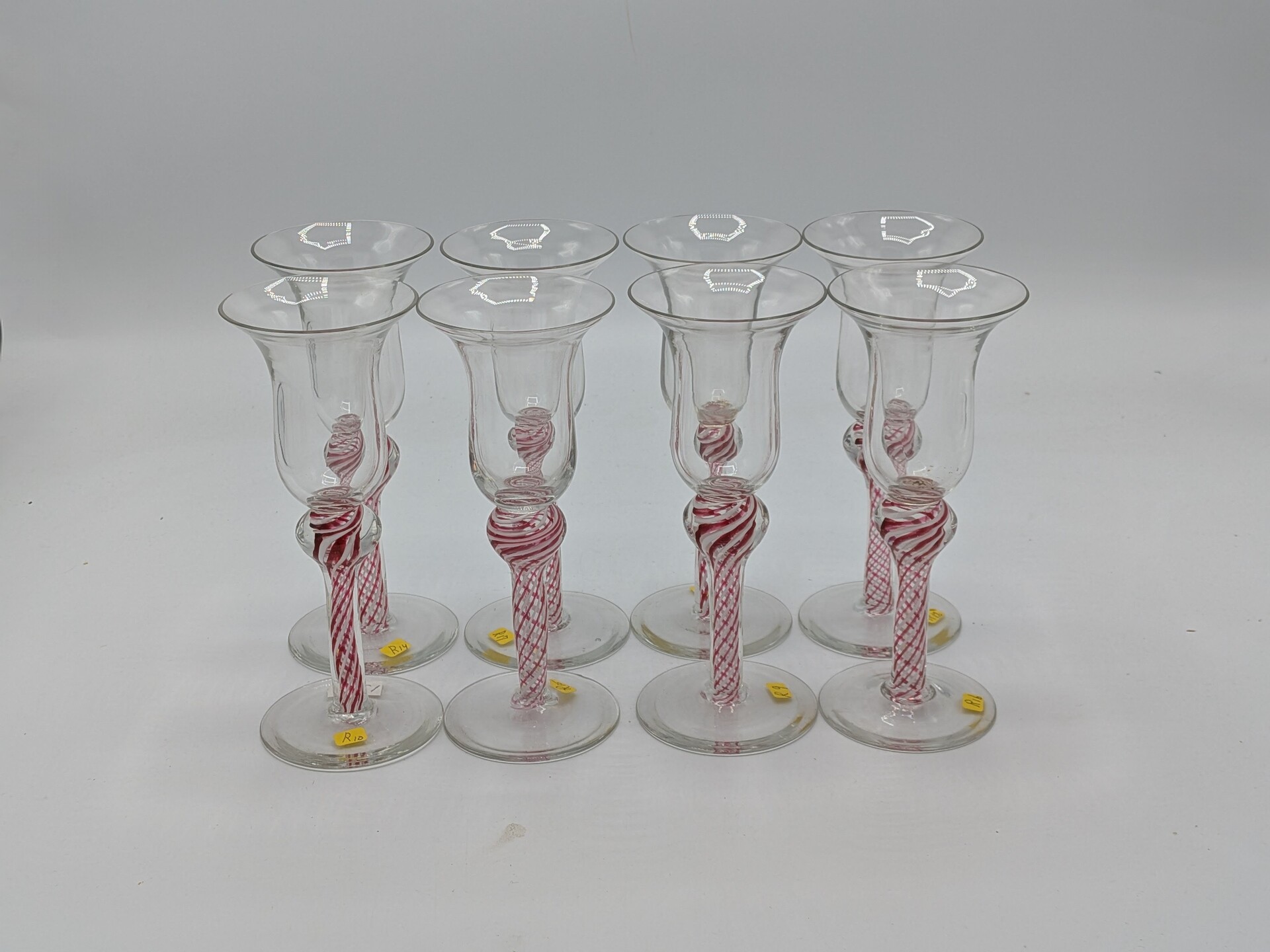 Set slingerglazen 19e/20e eeuw