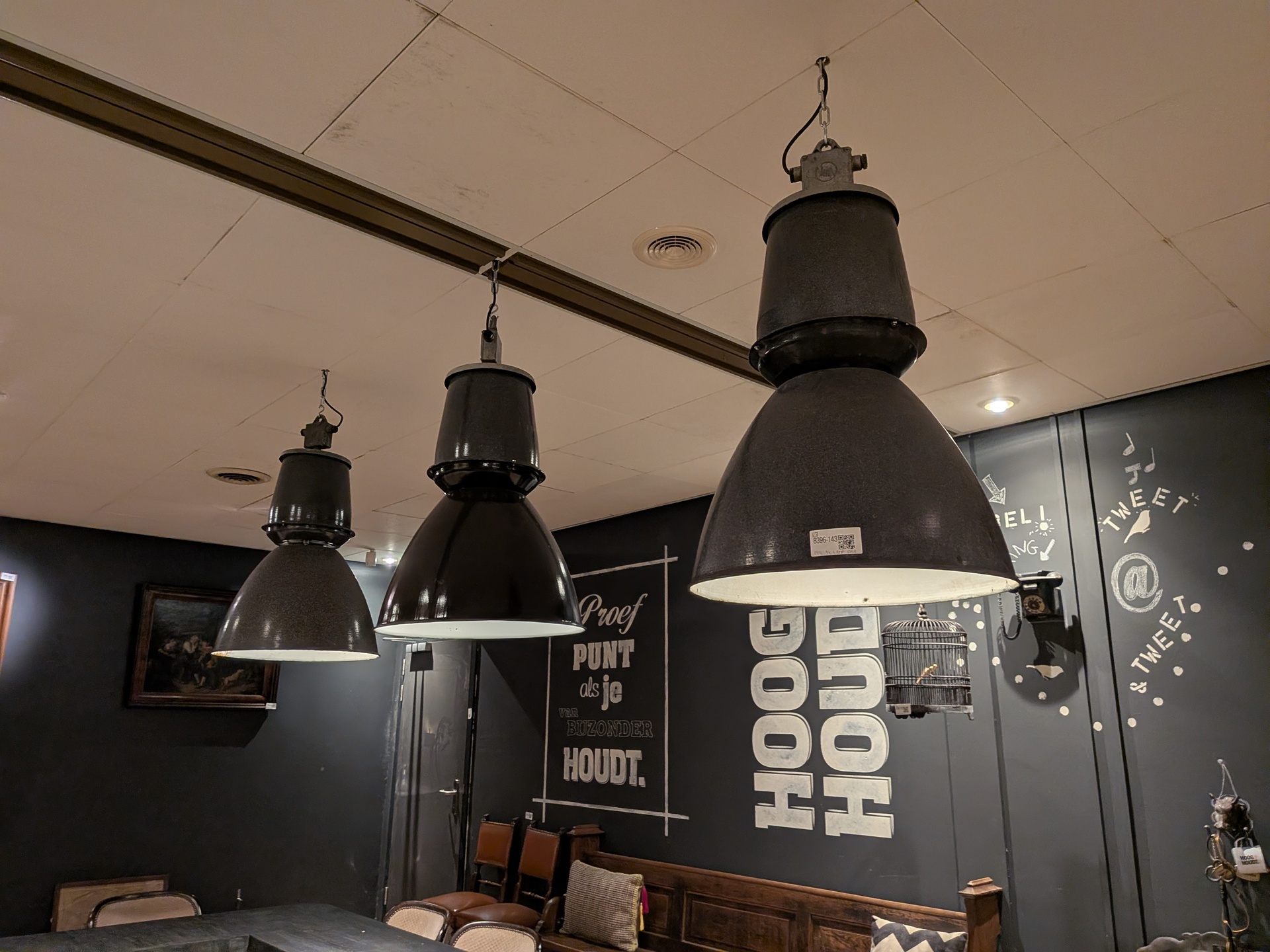 3x Industriële hanglamp