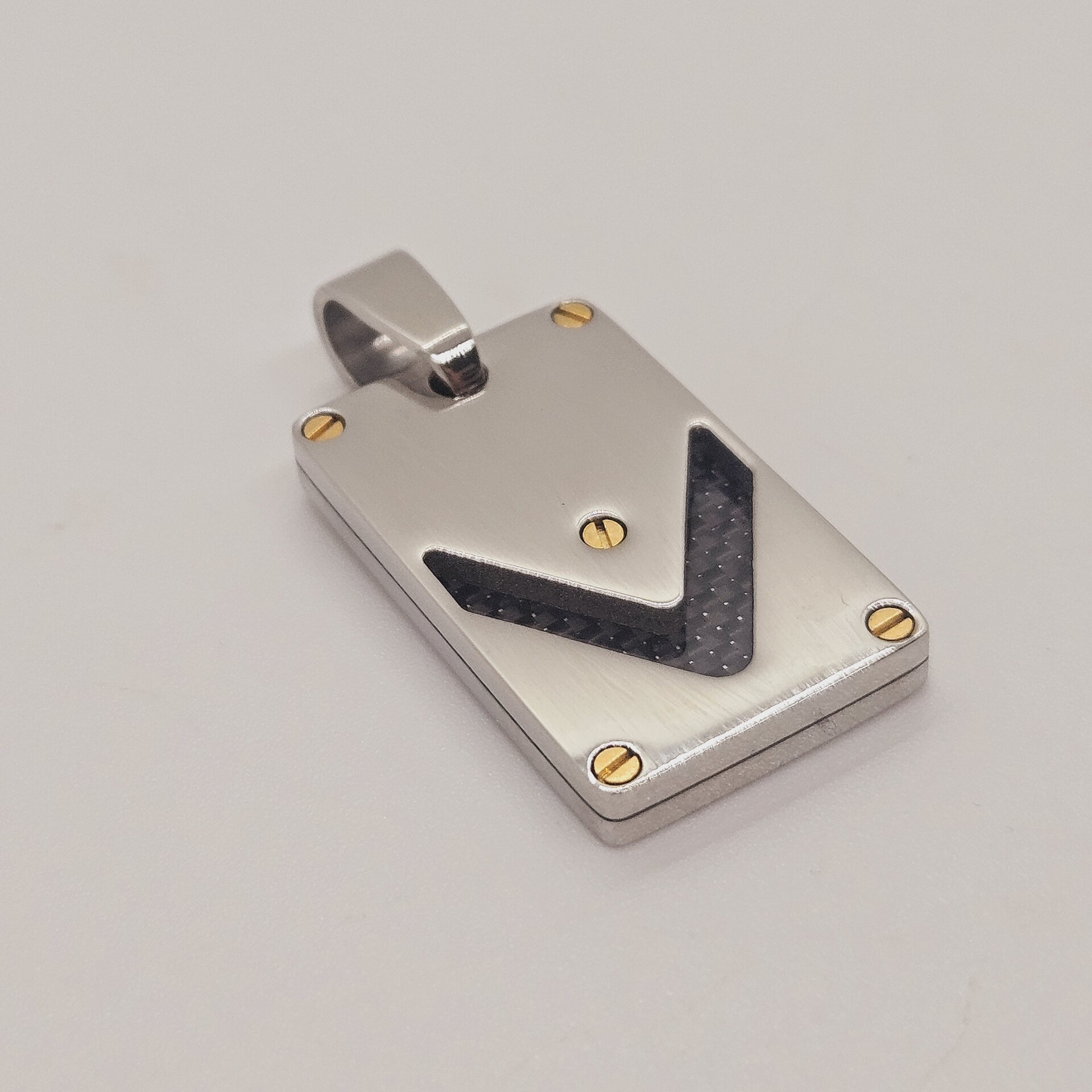 Heren Dogtag Pendant – Goldplated Santos model black carbon