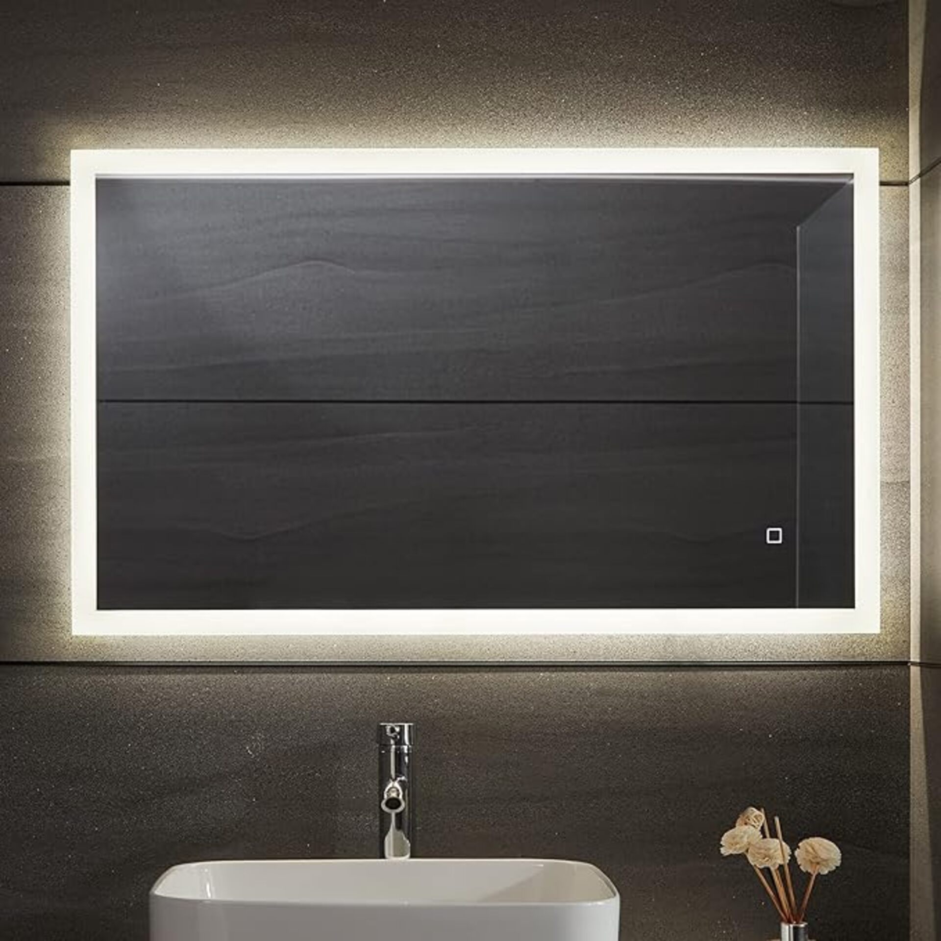 Led badkamerspiegel met sensor, dimbaar 80×60 Aquamarin