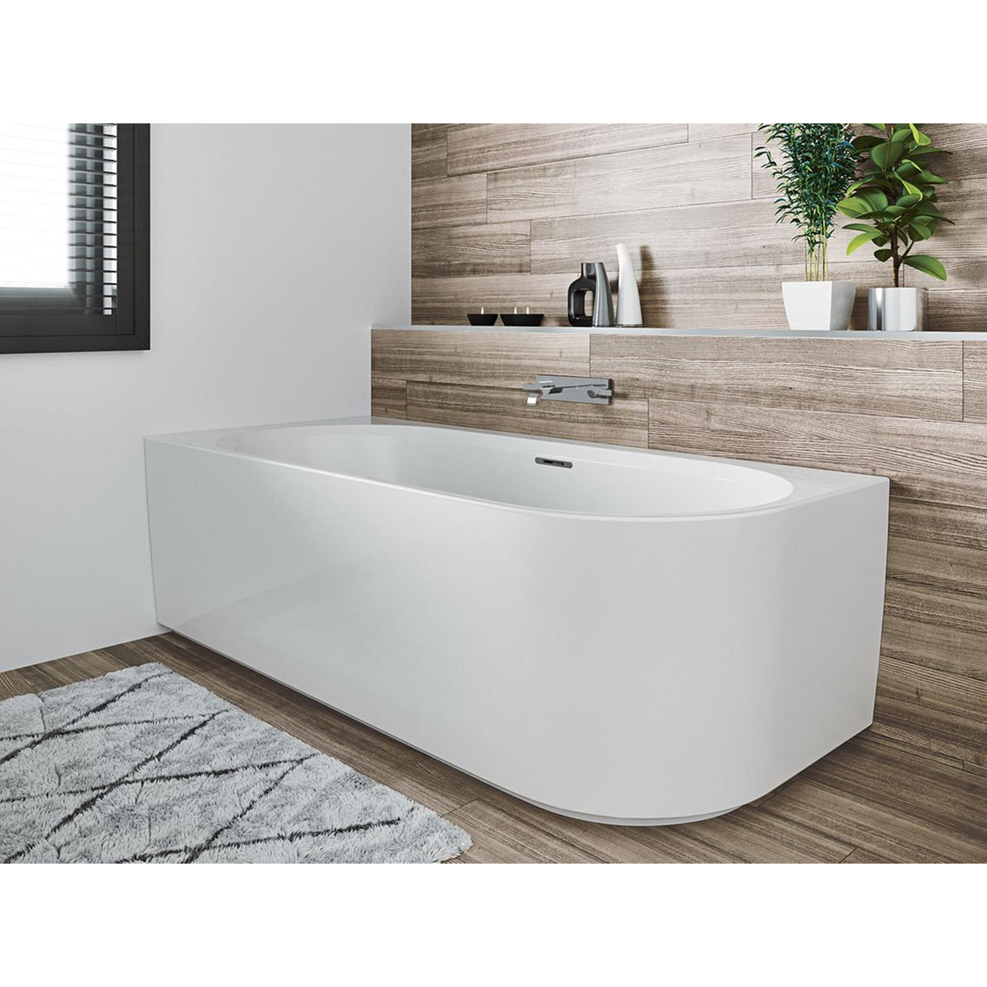 Half vrijstaand hoekbad links, RIHO, Desire, Wit