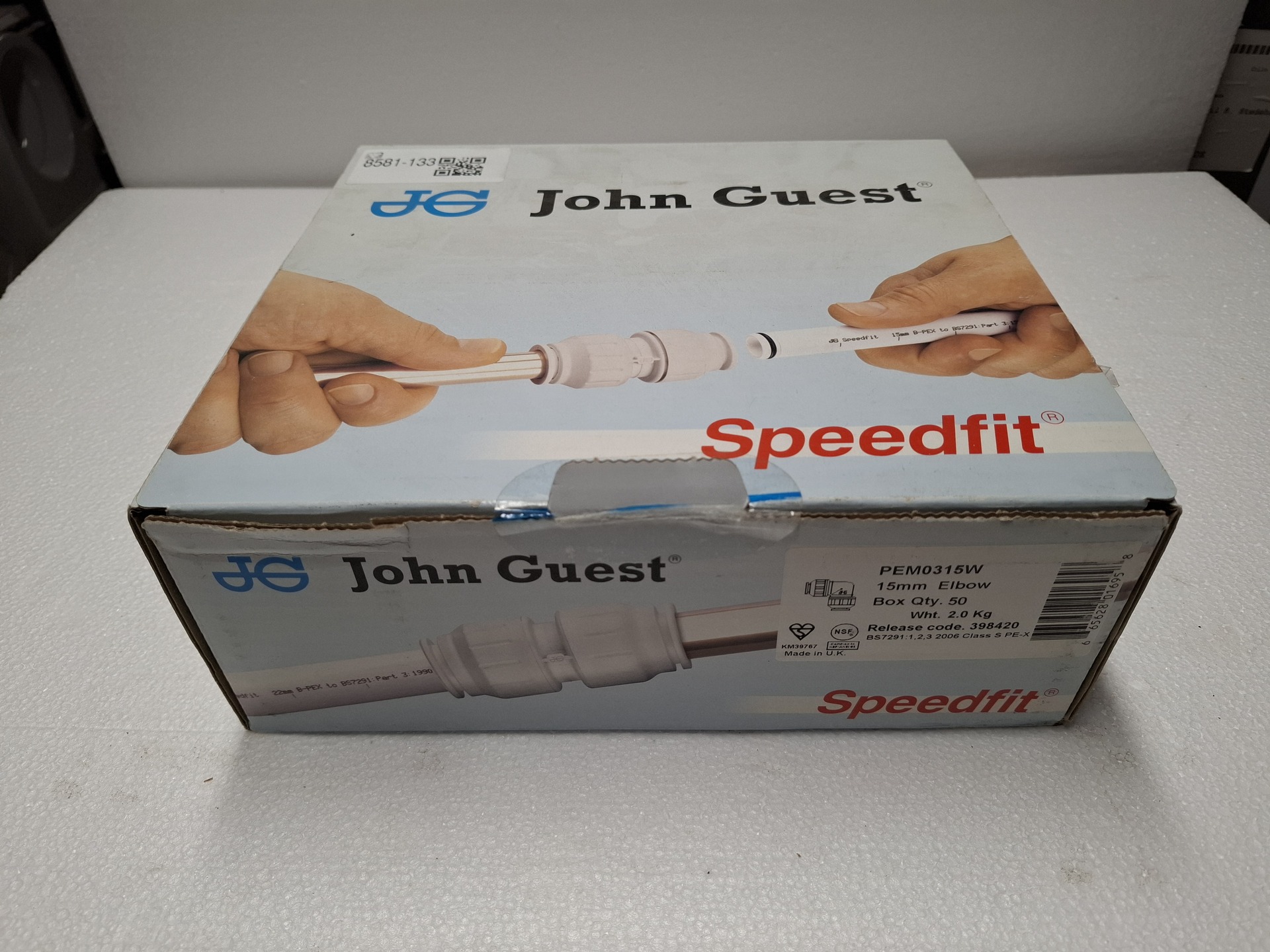5x Speedfit koppeling per doos á 50 stuks 15 mm, John Guest, Speedfit