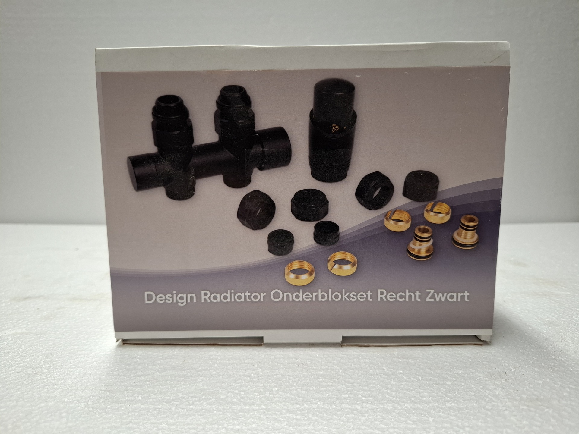 Radiator onderblok set recht, Zwart