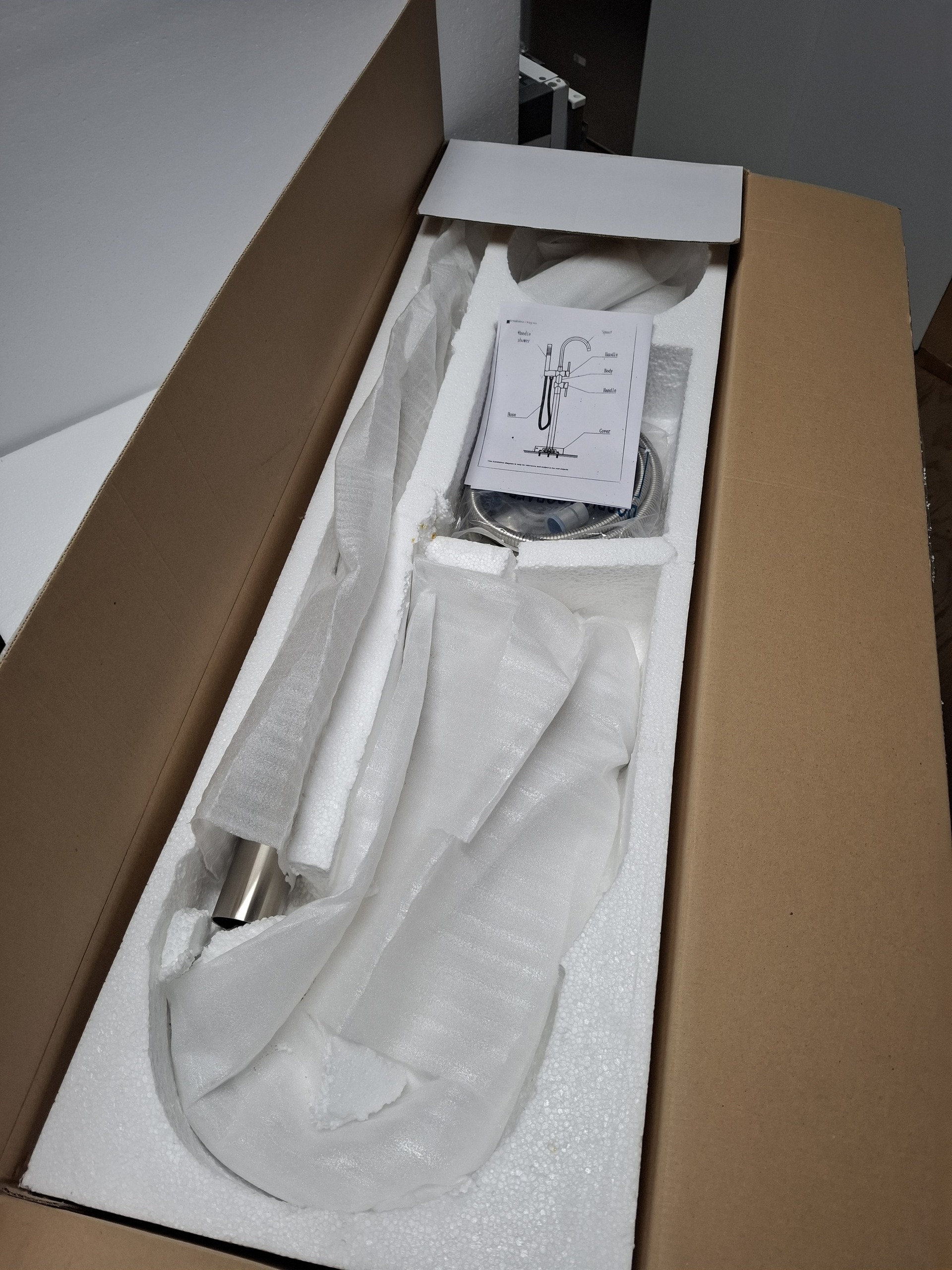 Vrijstaande badkraan met handdouche, CAB001I, RVS