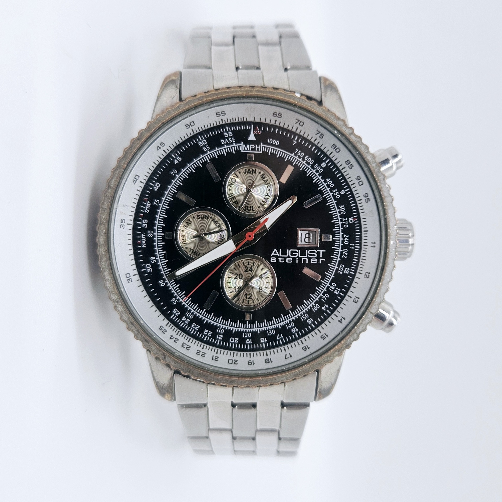 August Steiner AS8162SSB herenhorloge