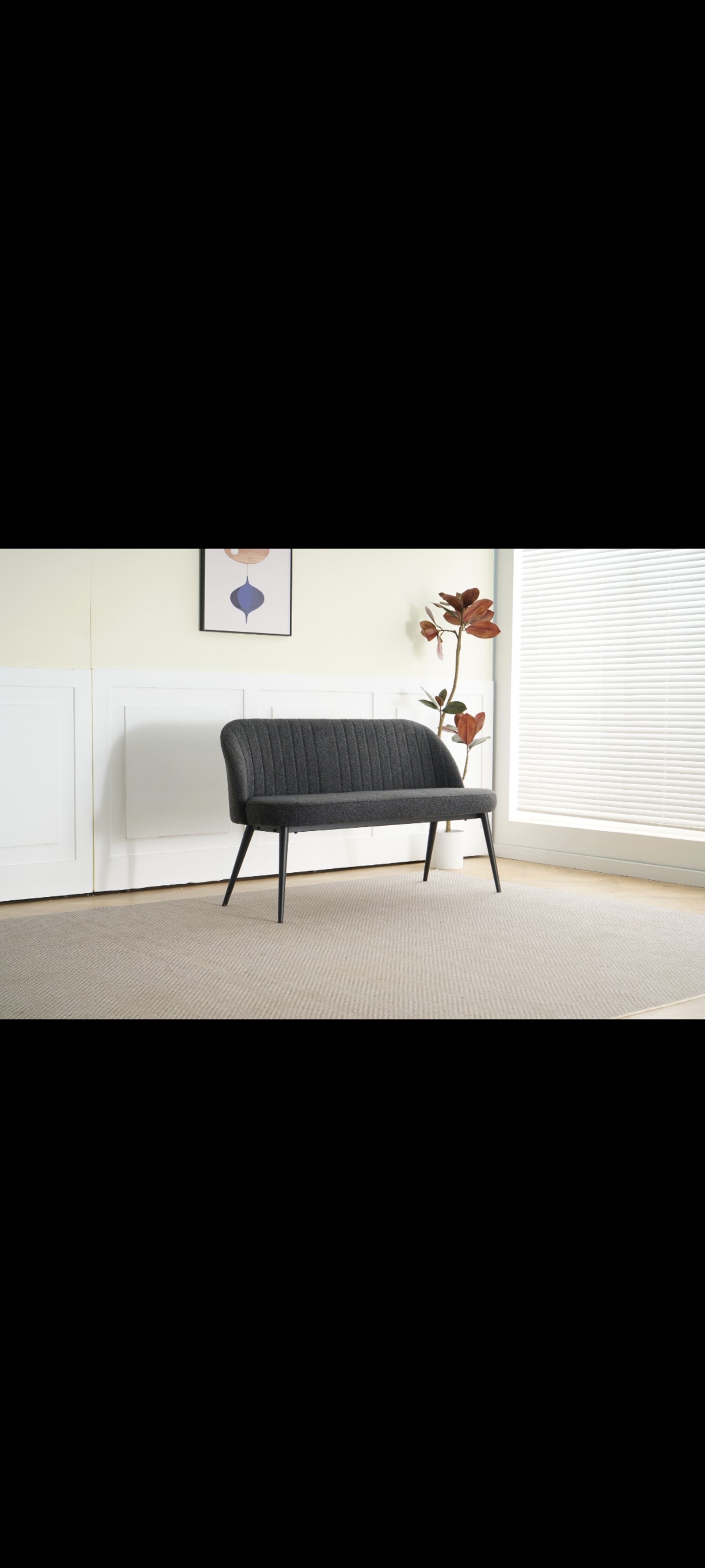 Eetkamerbankje 130 cm, Zwart, 2025