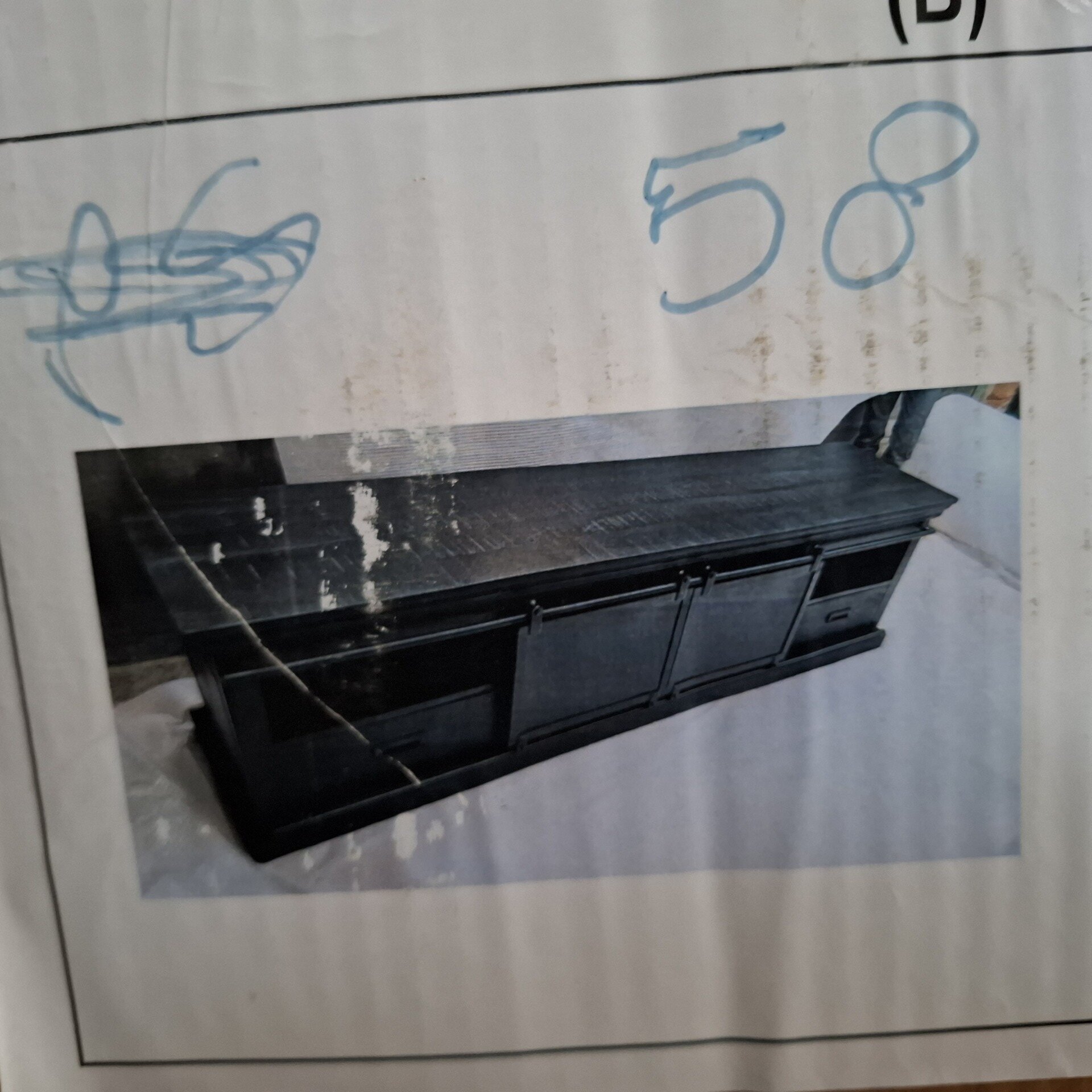 Mangohout Tv meubel black line, Black, 2025