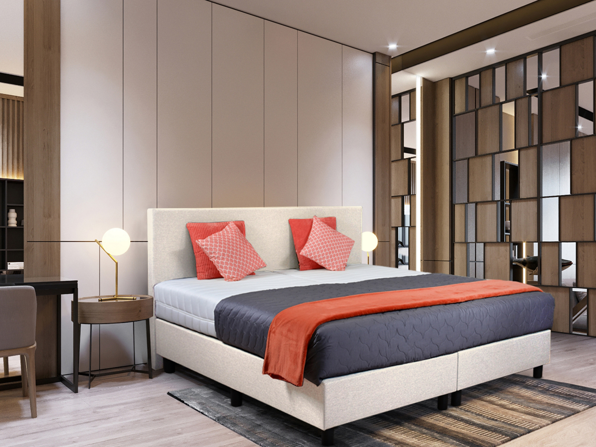 Boxspringcombinatie, M-Ray, Valencia, Beige